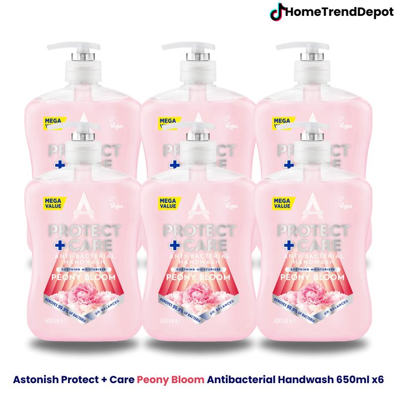 Astonish Protect Plus Care Antibacterial Handwash Peony Bloom Removes Bacteria Balanced pH for Skin Health Gentle on Hands Fragrance Vegan Comfort Raspberry Ripple Scent 7