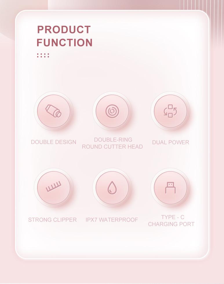Product Introduction of Electric Bikini Trimmer for Women | 2-in-1 Body & Facial Hair Removal | Rechargeable, Waterproof & Travel-Friendly 5