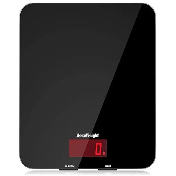 Digital Kitchen Scales with Tempered Glass Platform Electronic Weighing Food Scale with Backlit LCD Display Multifunctional