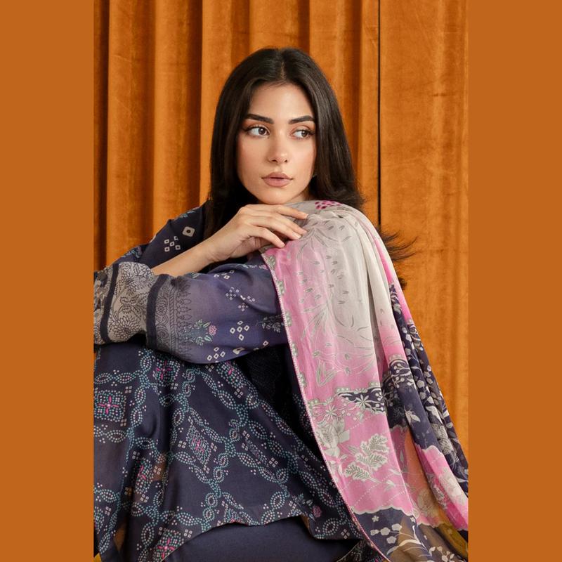PK3-03 - CHARIZMA PRINTKARI COLLECTION - Fully Stitched - 3 Piece Printed Lawn Suit with Printed Chiffon Dupatta and Dyed Cotton Shalwar 2