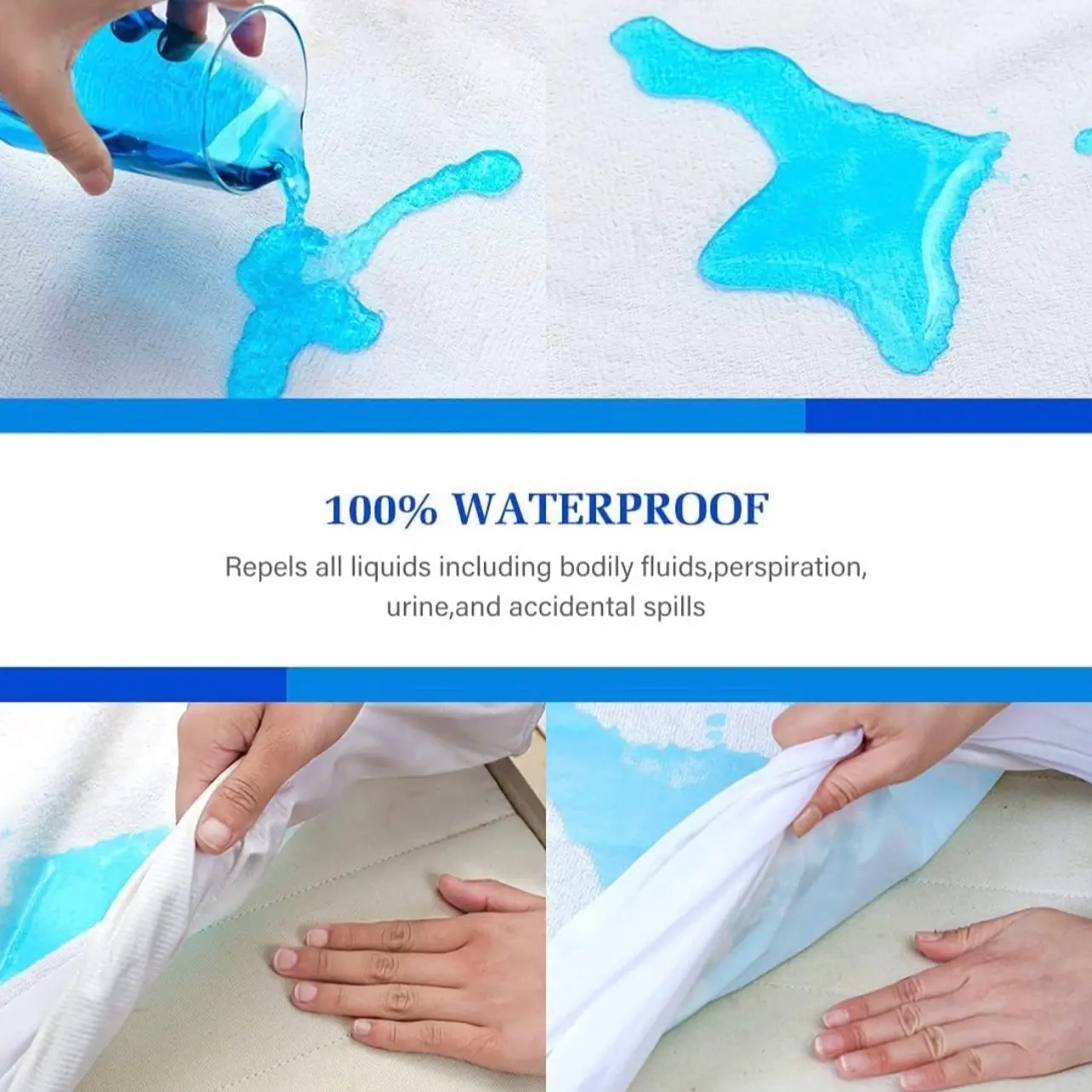 Double Terry Towelling Waterproof Mattress Protector Cotton Cover Extra Deep Bed Size Non Crinkly Anti Allergy Anti Bacterial Anti Dust Mite All Uk Sizes