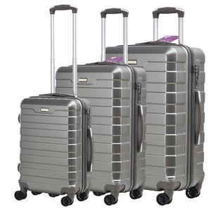 [TREK TREND LUGGAGE] Suitcase 3 Piece Set Hard Shell Lightweight 4 Dual Spinner Wheels Trolley Luggage Suitcase 20" 24" 28" Carry on and Hold Check in Luggage Combination Lock (Grey, 3 Piece Full Set) unbreakable tsa lock