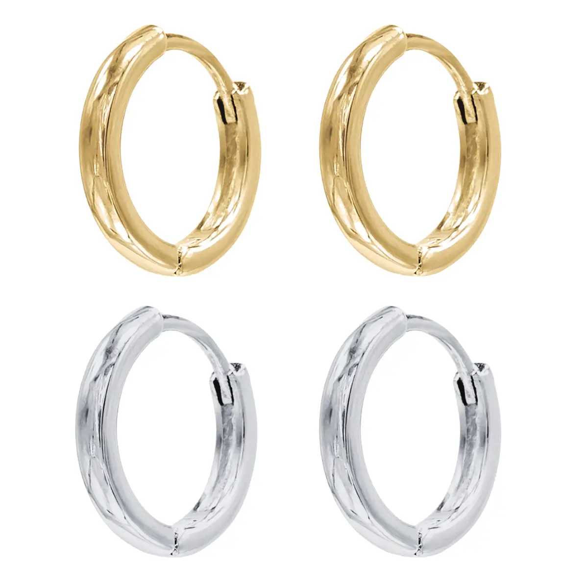 Classic Huggie Hoop Earrings - Different Sizes - Gold & Silver Available