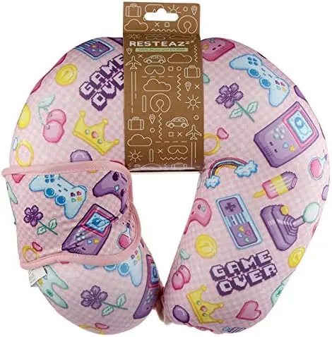 Puckator CUSH233 Relaxeazzz Next Gen Game Over Travel Pillow & Eye Mask Set 0