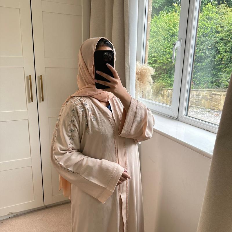 RAZI Abaya - Nude handmade plain traditional 3