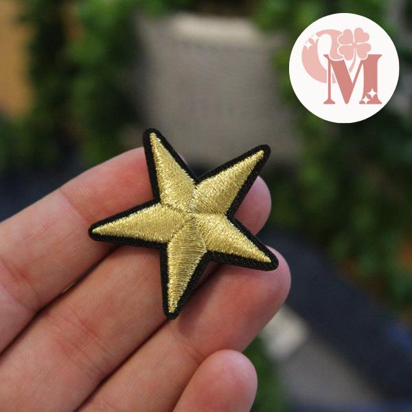 Gold Star Iron On Patches | Decorative Patch | DIY Crafts | Embroidered Patch | 1