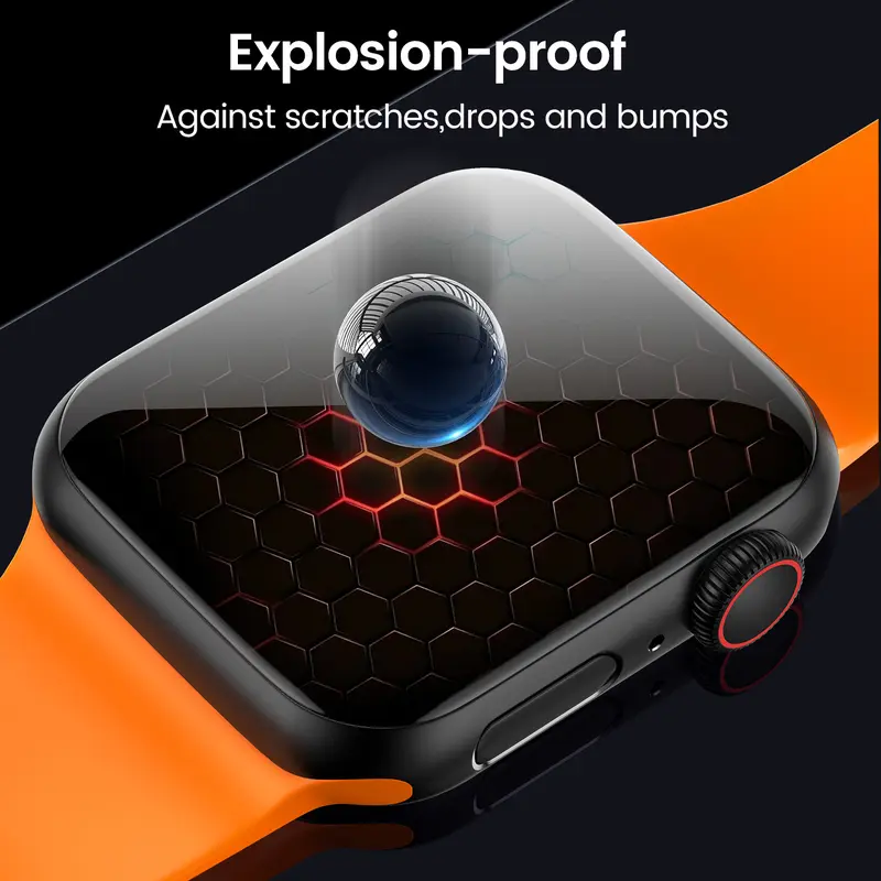 CrystalArmor 2Pack Ceramic Film Material Screen Protector for Apple Watch Series Easy Installation Bubbles Free Smooth Touch Anti-Shock HD Clear Full Coverage Protection BlackFriday Wearable Automatic Protective Shockproof 5