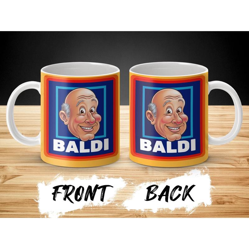 Funny Baldi Coffee Mug, Unique Design Baldi Mug, Cool Gift for Gamers, Baldi in the Classroom Mug, 11oz Ceramic Coffee Cup Beverage Drink Drinkware Sturdy Reusable Washable 1