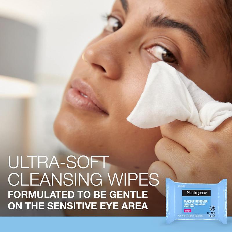 Makeup Remover Cleansing Towelette Singles, Daily Face Wipes To Remove Dirt, Oil, Makeup & Waterproof Mascara, Individually Wrapped, 20 Count 3