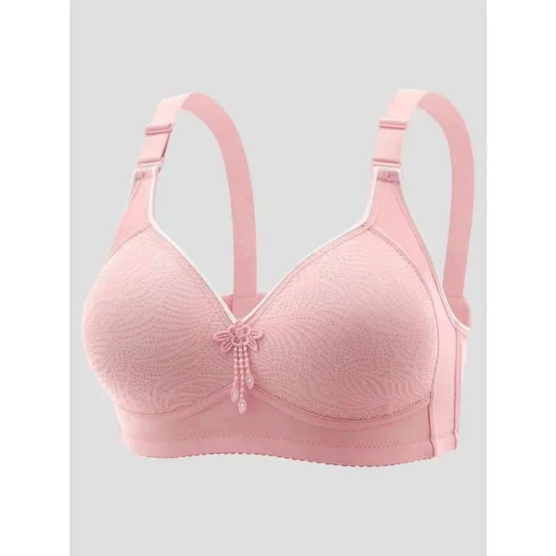 Women's Adjustable Strap Flower Decor Bra, Push Up Bra, Soft Comfortable Breathable Wireless Lingerie Top for Daily Wear, Ladies Lingerie for All Seasons, Basic Underwear for Women, Womenswear 5