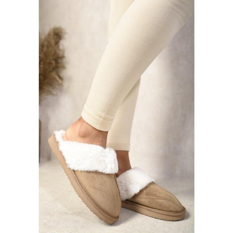iKrush Fuzzy Faux Fur Lined Slip-on Slippers i38078  Mules Sliders Slip On Fur Lined Low Heel Regular Length Regular Fit 7