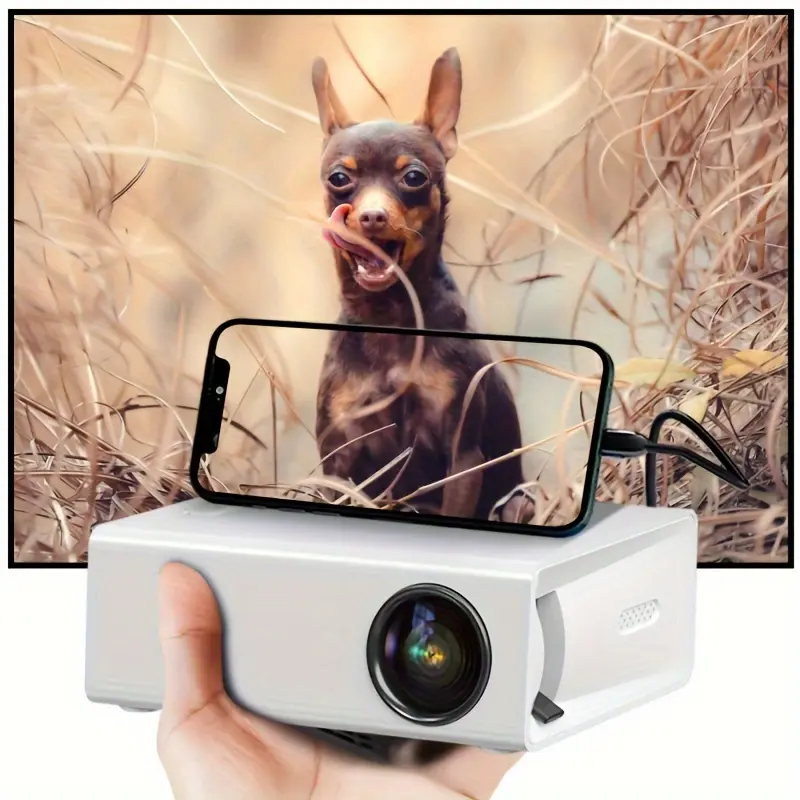 Professional Hd Mini Projector For Home Theatre And Outdoor Camping, Compatible With Hdtv, Usb Sd And Stand, Compatible With A Wide Range Of Devices, Suitable For Outdoor Camping/Home Theatre Audio Crystal 1