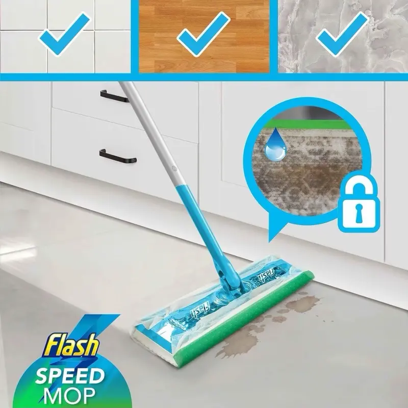 Flash Speed Mop Floor Cleaner Starter Kit, Spray Mop, All-In-One Floor Mopping System (4 Wet + 4 Dry Pads) Cleaning Tool 3
