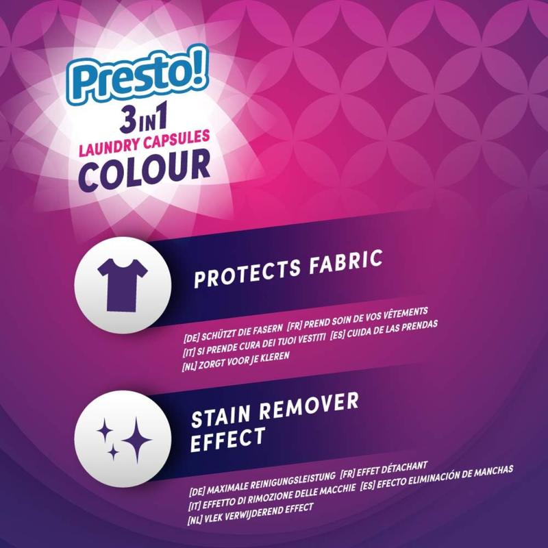 Product Introduction of Presto! Colour Laundry Capsules 3-in-1, Fresh Scent, 80 Count 4