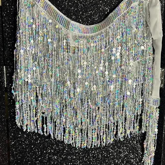 Wrap around, tie waist Sequin Tassel Skirt