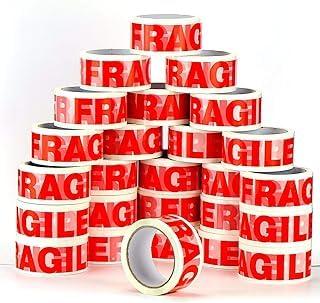 6 Rolls of Fragile Tape for Packing Boxes/Fragile Packing Tape - 48mm x 66m, Packing Tape Strong for Moving House, Packing Parcels, Cardboard Boxes & Cartons 1