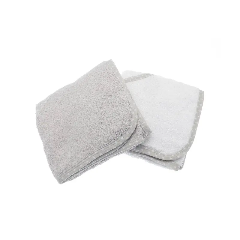 Home & Living - Baby hooded towel (2-pack) - White/Grey 0