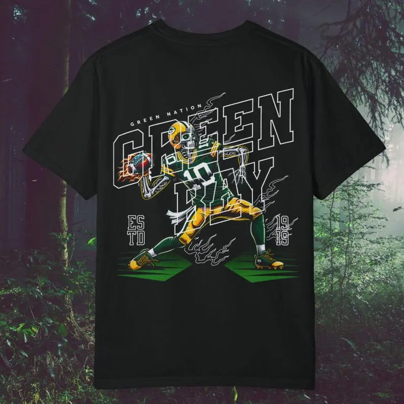 Green Bay Packers Unisex T-shirt, Packers Fan Tee, NFL Football Shirt, Game Day Apparel, Sports Team Top Cotton Menswear Polyester Tshirt Casual Breathable