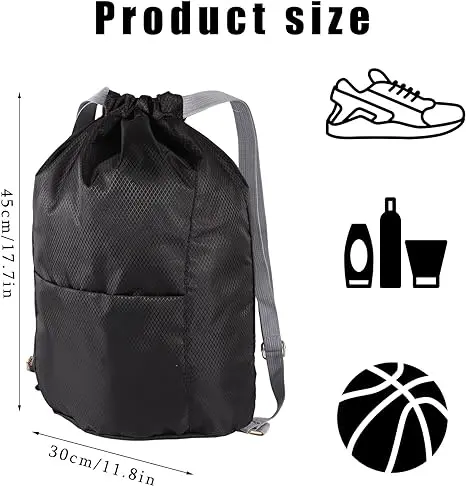 Drawstring Fitness Bag, Drawstring Backpack Waterproof Sports Bag and Neutral Pe Bag Are Suitable for School Sports, Swimming and Mountain Climbing and Multipurpose bag 3