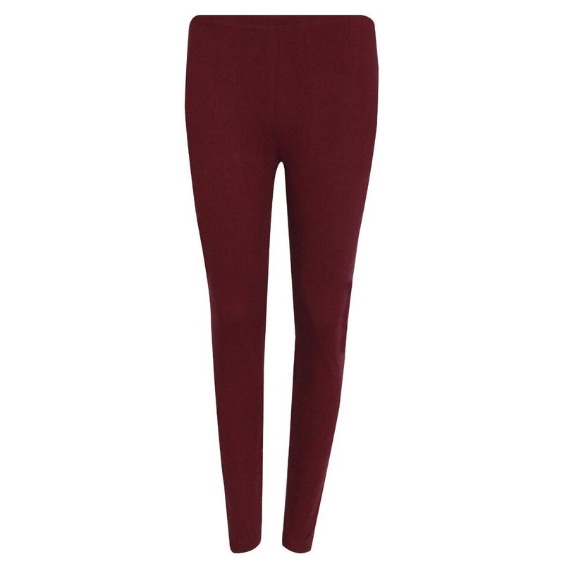 New Womens Ladies Plain Basic Stretch Full Length Leggings Pants UK S M L XL 5