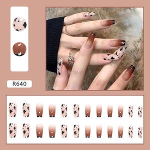 24 Pcs Reusable Full Cover False Nails with Jelly Glue for Women and Girls - Daily Wear Stick on Nails - Nail Care, Nail Art Multicolor