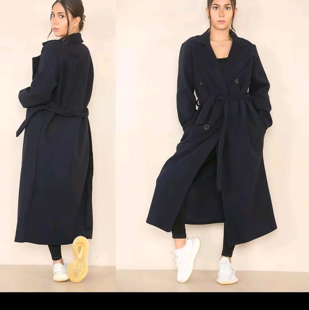 women button lapel waist tie soft thermal caot chic collar /pockets fashion essential comfortable belt one size 6/14