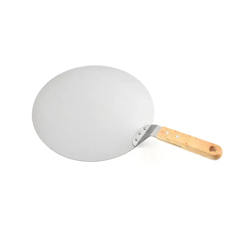12Inch Stainless Steel Pizza Paddle Peel Bakers BBQ Oven Tray Wooden Handle UK 5