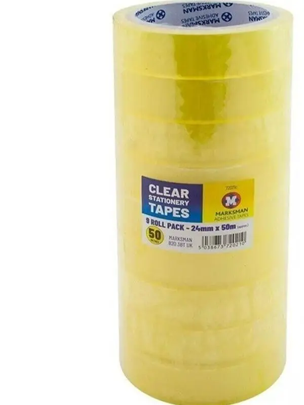 24mmX50m ORIGINAL MARKSMAN CLEAR PACKING TAPE HOME OFFICE WAREHOUSE STICKY PACKING TAPE