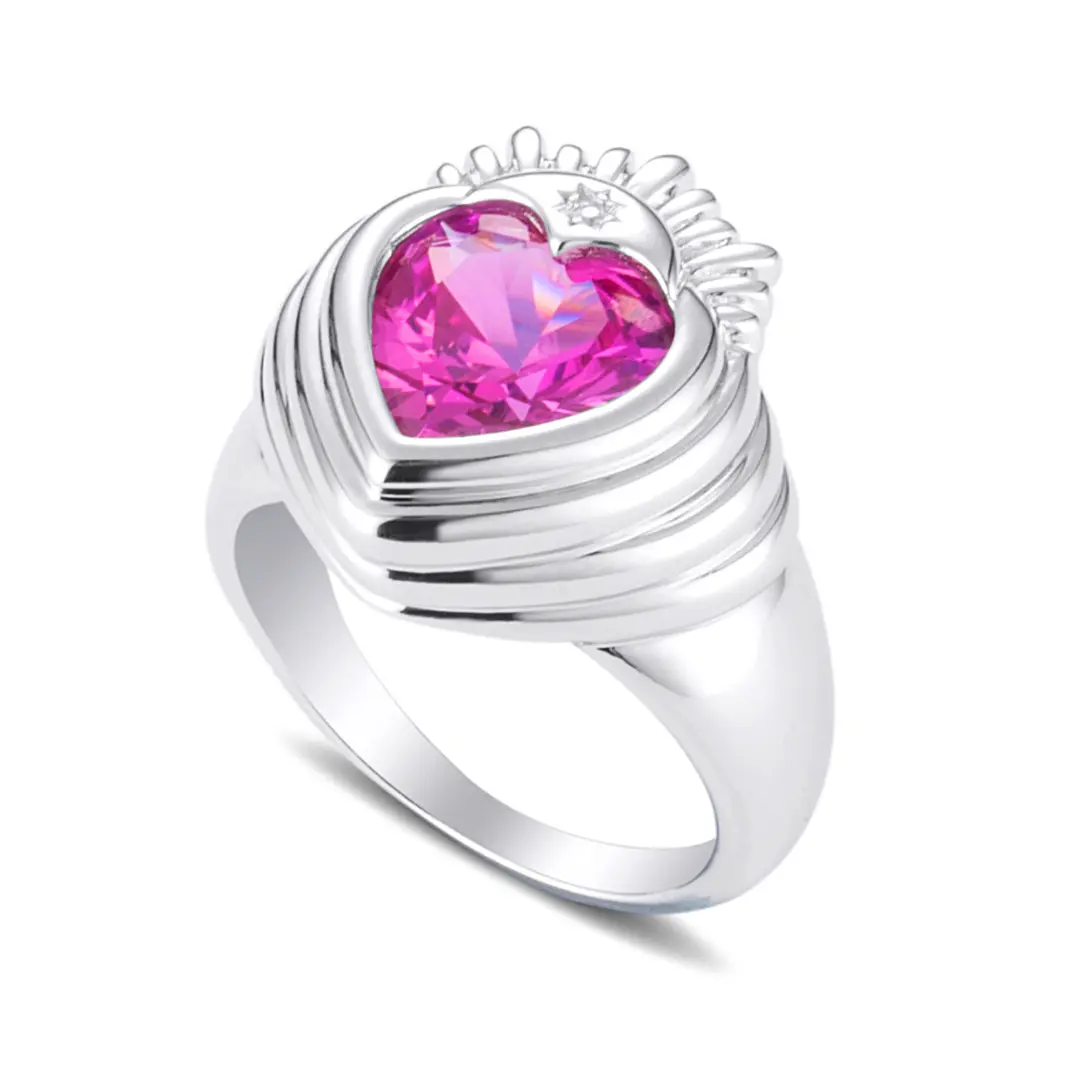 July Child | Queen Of Hearts Ring Silver | Summer Holiday Outfit Jewellery