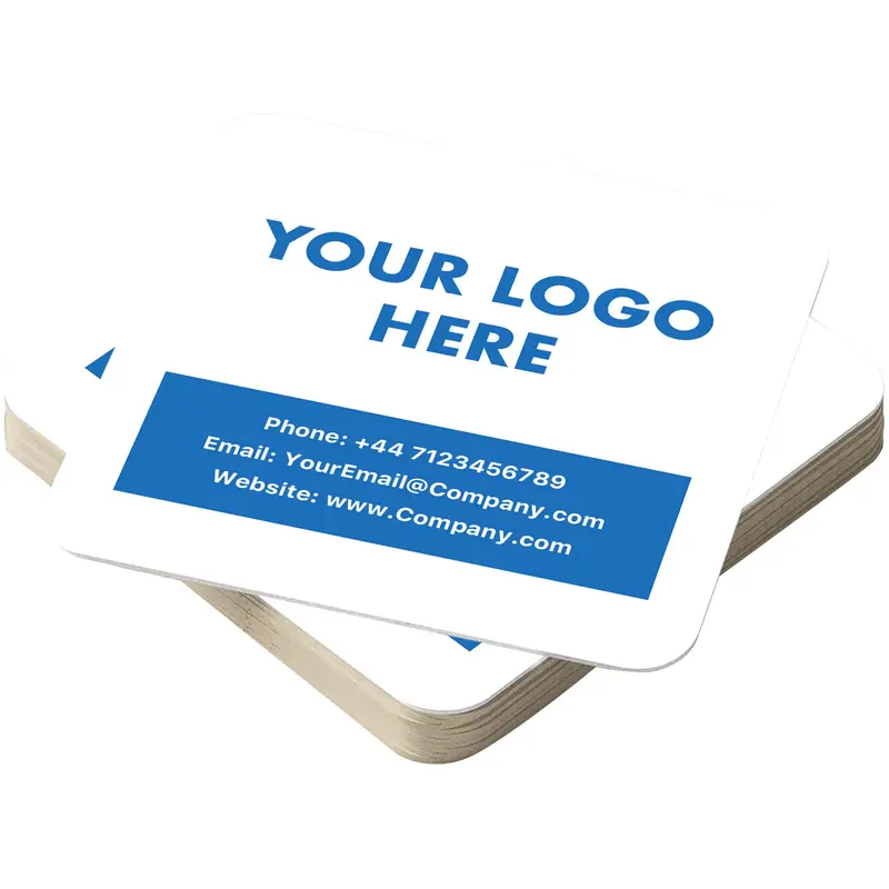 Corporate Events & Promotions Business Logo Drink Mats Cardboard Coaster Drink Mat for Work offices 6