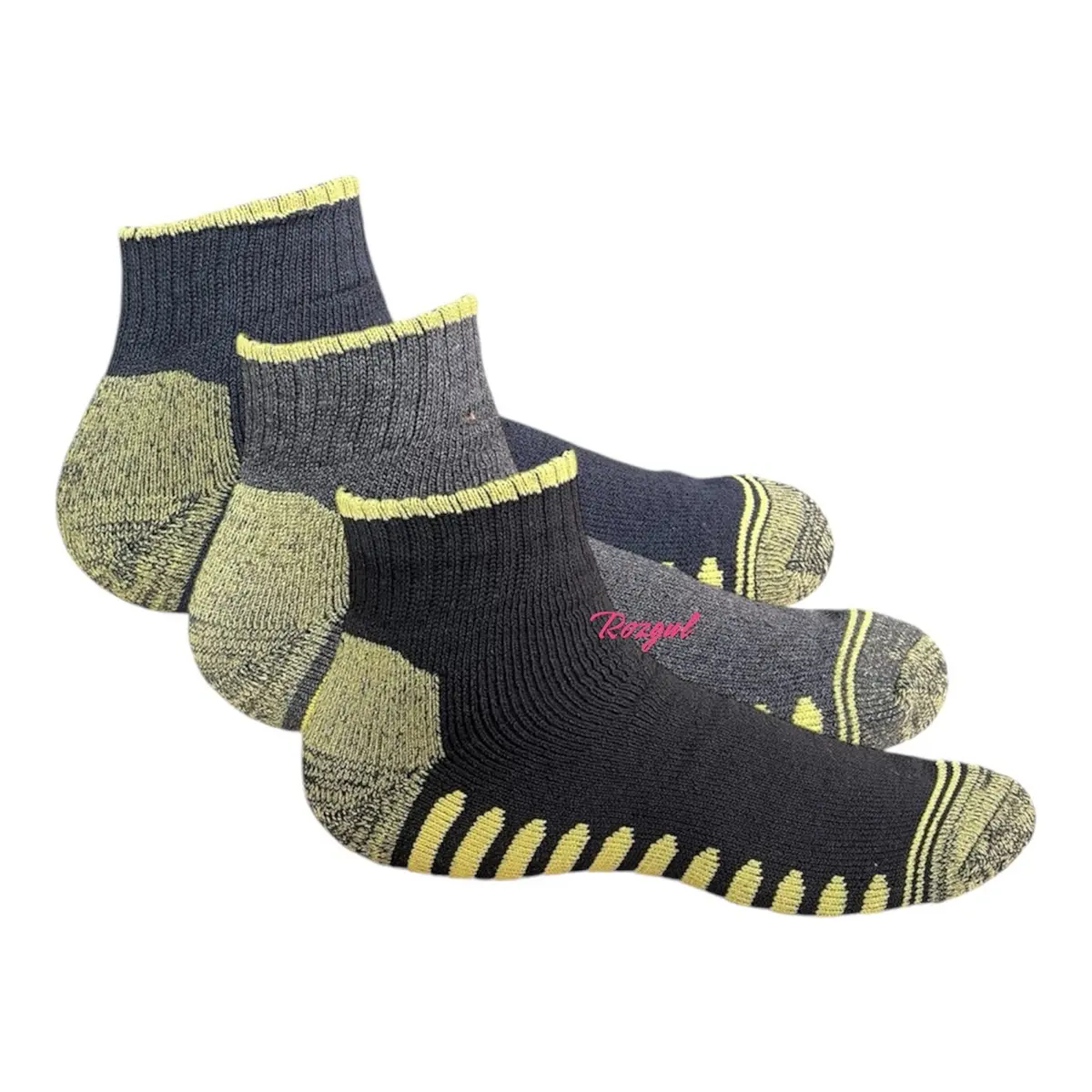 6/12 Pairs Mens Heavy Duty Quarter Length Work Socks Shoe Size 6-11 Safety/Steel Toe Boot Socks Polyester Ankle Summer Menswear Long Thick Overall Underwear