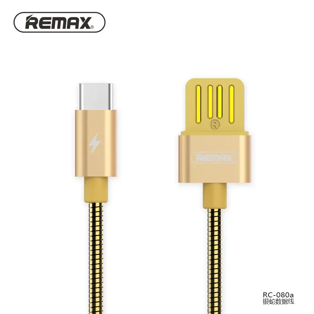 Remax RC-080a 2.1A Metal USB Type-C Fast Charging Data Cable for Smartphones and Cellphones - Electronic, Charger