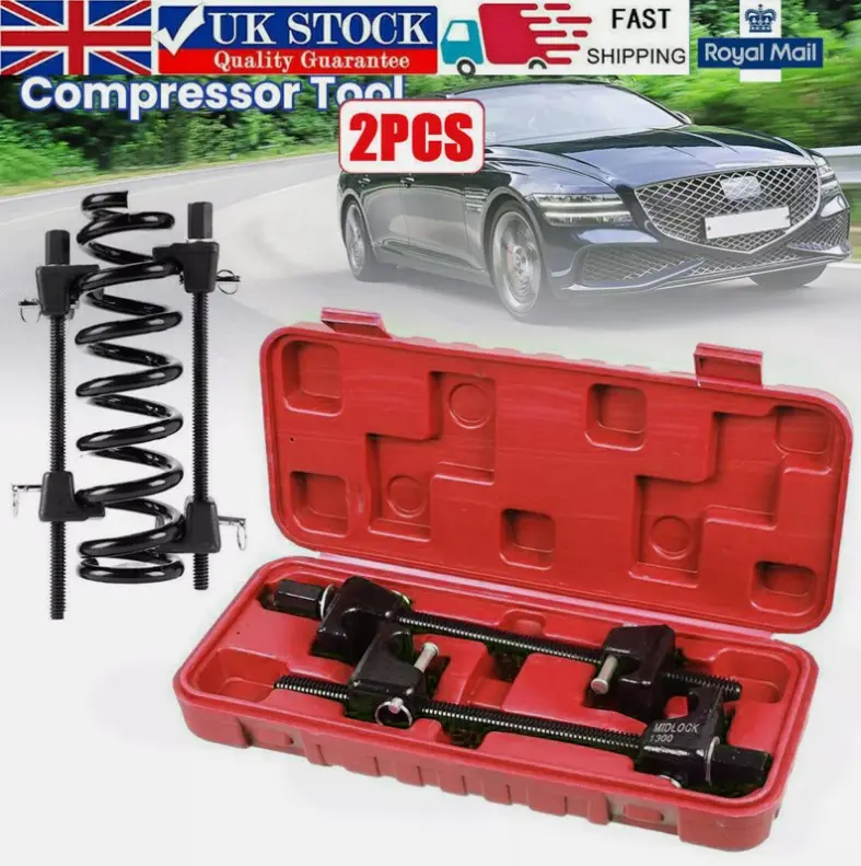 Heavy Duty 2PCS Car Coil Spring Compressor Suspension Clamp Kit with Case
