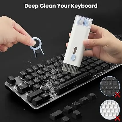 7-in-1 Gaming Keyboard Cleaning Tool, 1 Piece Multifunctional Dust Removal Brush Cleaning Products for Phone, Earphone, Computer, Laptop, Watch, Camera, Lens, Phone Accessories, Portable Cleaning Gadgets, Dust Remover Tool Sweep Brush 3