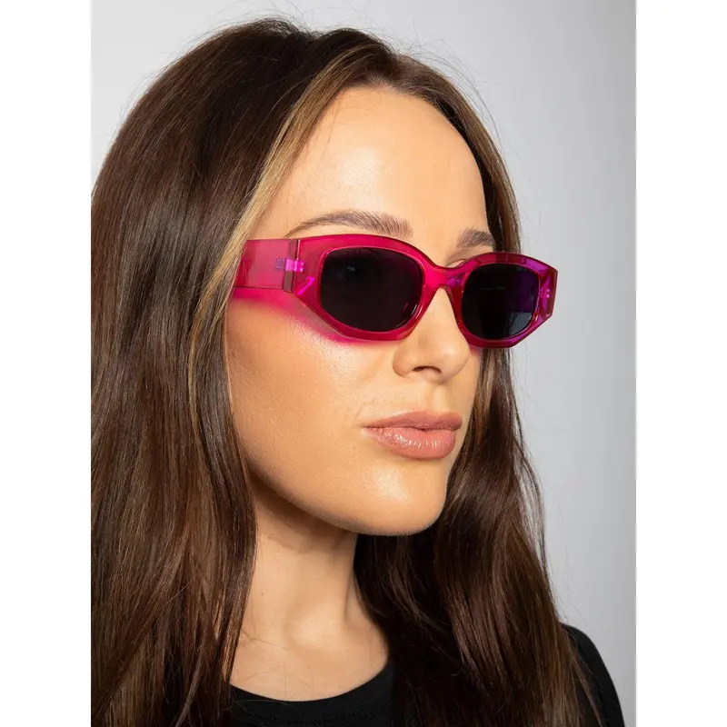 Angular Sunglasses in Translucent Hot Pink 1