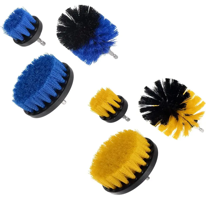 3Pcs DRILL ATTACHMENT CLEANING BRUSH SET POWER SCRUB HOME CAR TILE BATHROOM UK 1