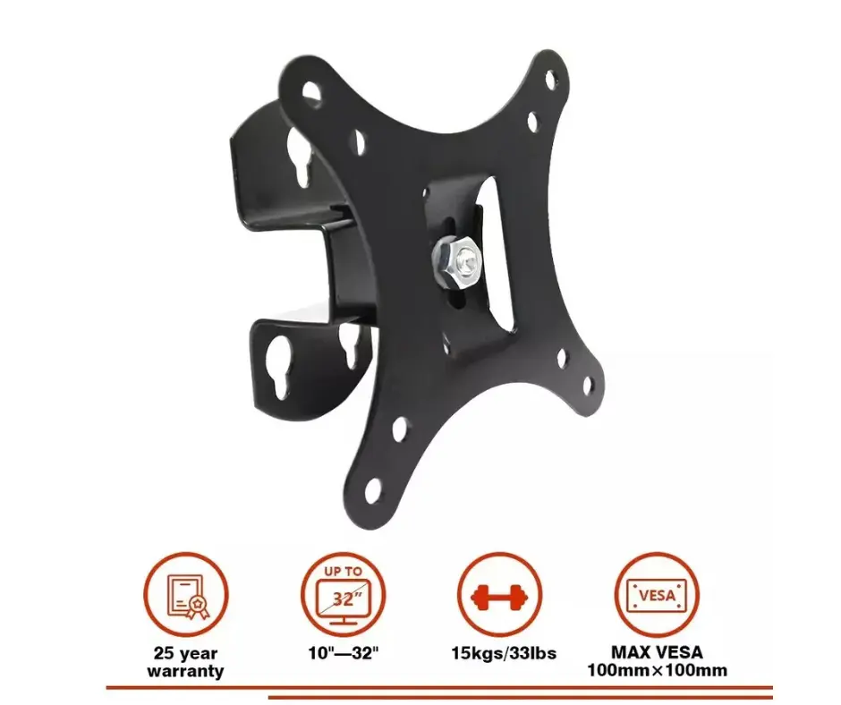 TV Wall Mount Bracket Tilt & Swivel – Fits 10''-32'' LED, LCD & Plasma Screens, Strong & Adjustable