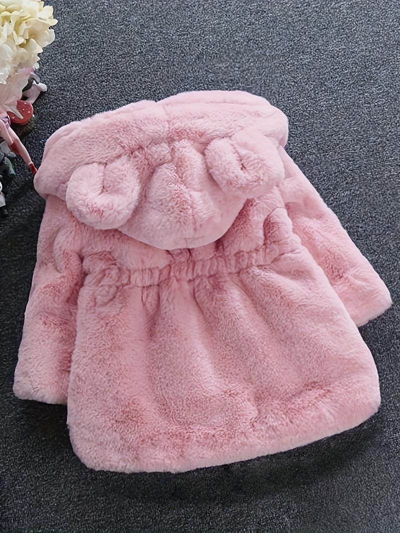 Product Introduction of Adorable Girls' Hooded Fleece Parka - Cozy & Warm Zip-Up Winter Jacket with Pockets, Perfect for Fall/Winter 2
