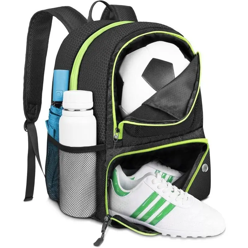 ootball backpack,Soccer training bag Basketball backpack Sports Drawstring Backpack Bag with Shoes Compartment Wet Proof Pocket for Women Men Large Capacity String Swim Gym Sackpack Bag 7