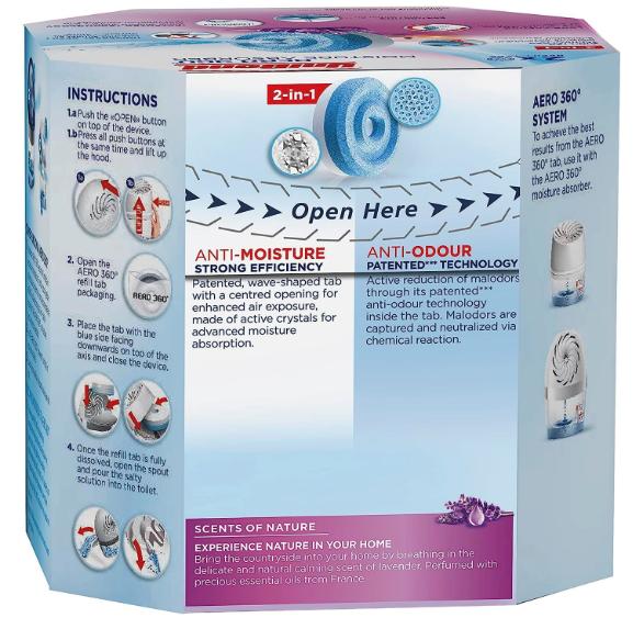 UniBond AERO 360° Moisture Absorber Lavender Dehumidifier, Condensation Absorbers, Twin Pack - 2 x 450g 5