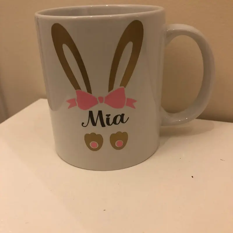 Personalised Easter mug Ceramic Drinkware Reusable Washable Cup Reuse Drink Coffee 3