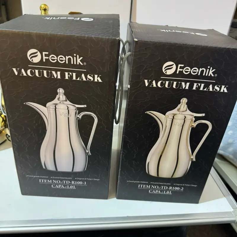 Fancy Stainless Steel Thermos Flask - 1L, Leakproof, Golden or Silver - Drinkware Stylish Portable Bottled Multicolor bottle hot 2