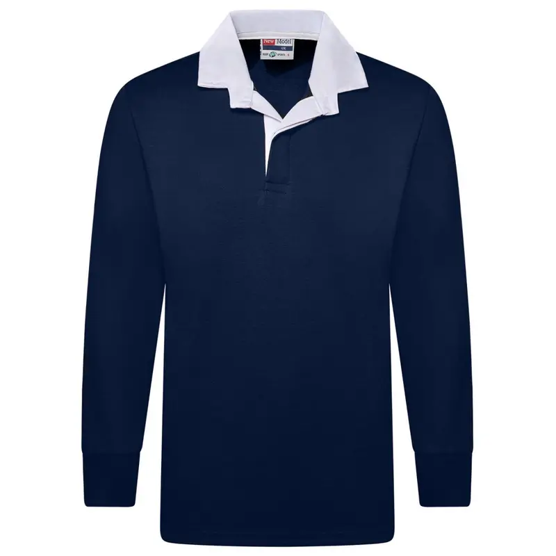 Men’s Plain Rugby Long Sleeve Sport Jersey  Embroidered Logo 6