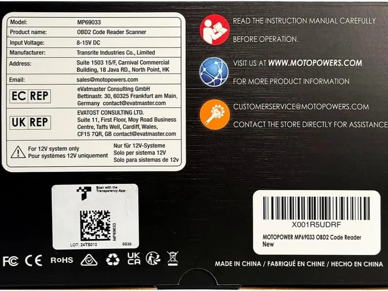 MOTOPOWER MP69033 OBD2 Scanner Universal Car Engine Fault Code Reader, CAN Diagnostic Scan Tool for All OBD II Protocol Cars 7