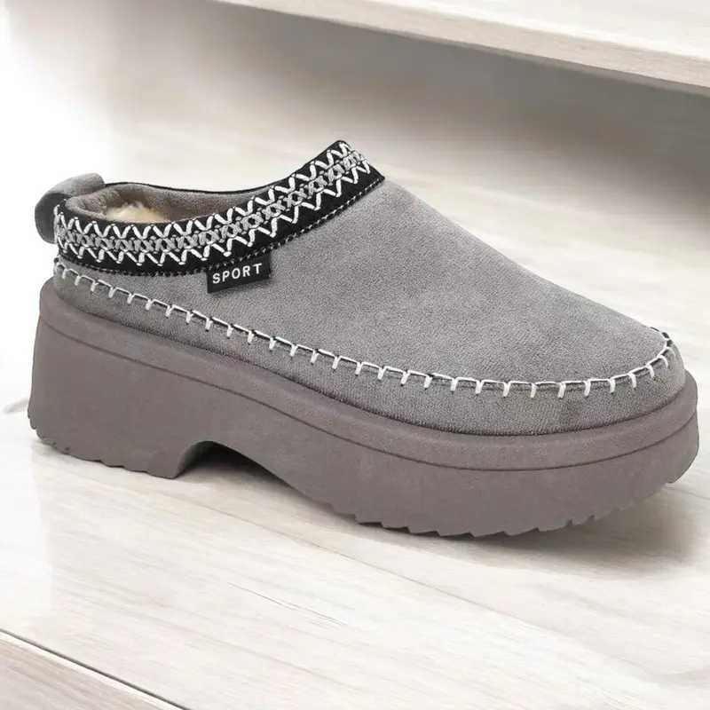 WOMENS SLIP ON WARM SLIPPERS FAUX FUR LINED LADIES in OUT DOOR SLIPPERS SHOES BOOTS Girl Footwear 4