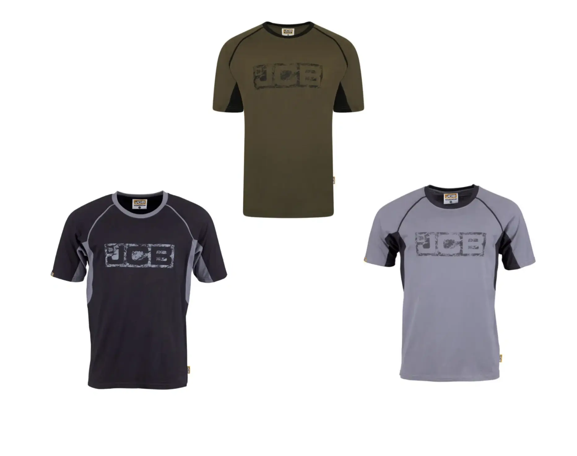 JCB Shortsleeve Trade T-Shirt - colours: olive, black and grey