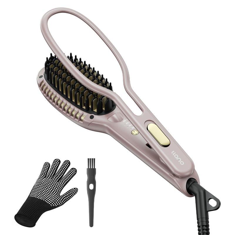 Hair straightener brush