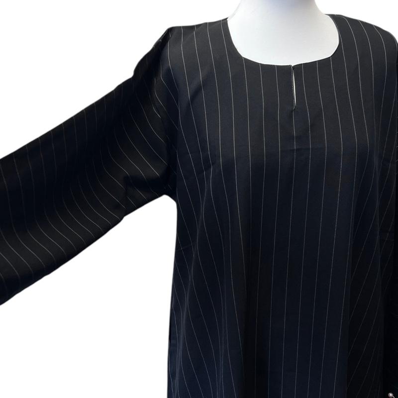 Product Introduction of Pinstripe Workwear Abaya casual travel abaya 10