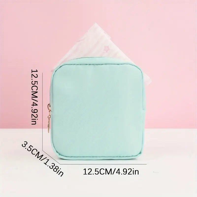 Solid Color Sanitary Storage Bag, Mini Makeup Bag Purse, Small Cute Makeup Bag Cosmetic Zipper Pouch, Portable Travel Storage Bag, Sanitary Napkin Storage Bag, Versatile Storage Clutch Bag For Women 1