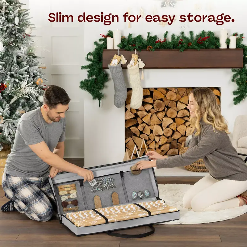 Christmas Xmas Wrapping Paper Storage Bag Organizer for Tidy Gift Wrap Decoration 1